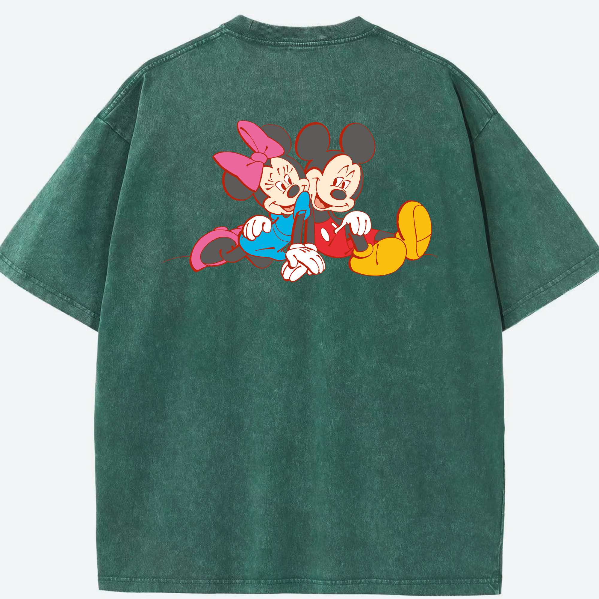 （画像用） ミッキーマウス Mickey Mouse 綿100% ヴィンテージ風 半袖Tシャツ（背面プリント）